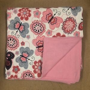 Floral Pink and Gray Bedding Set